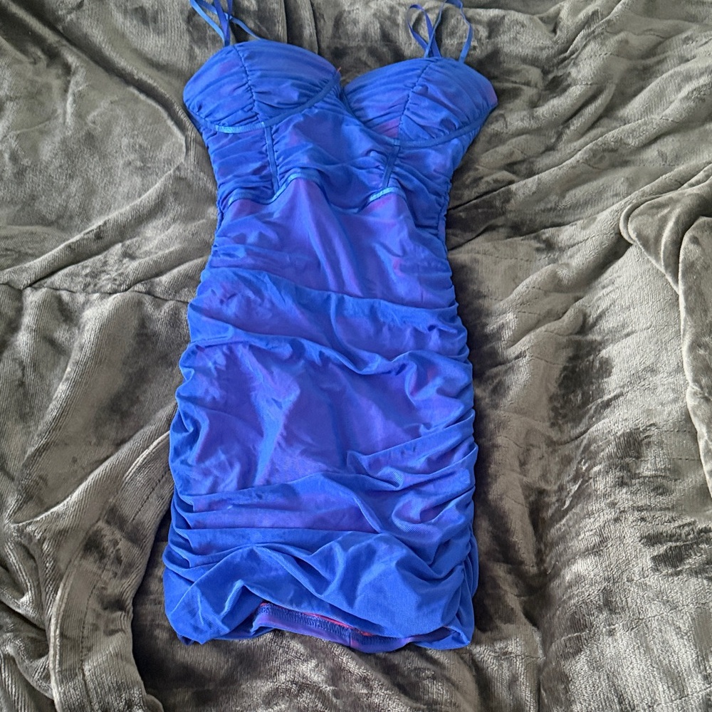 Windsor Royal Blue Ruched Prom Dress